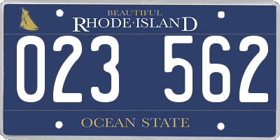 RI license plate 023562