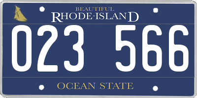 RI license plate 023566