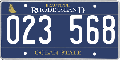 RI license plate 023568
