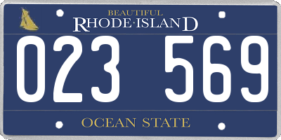 RI license plate 023569