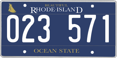 RI license plate 023571