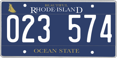 RI license plate 023574