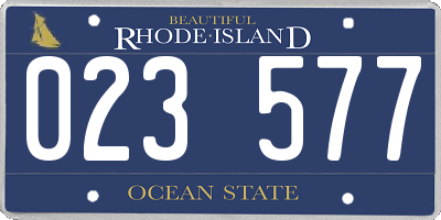 RI license plate 023577