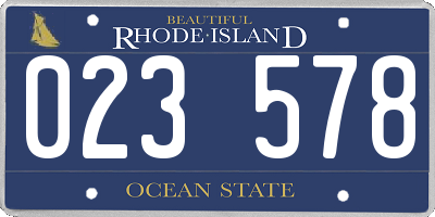 RI license plate 023578