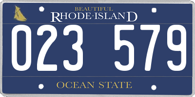 RI license plate 023579