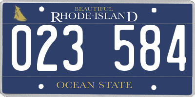 RI license plate 023584