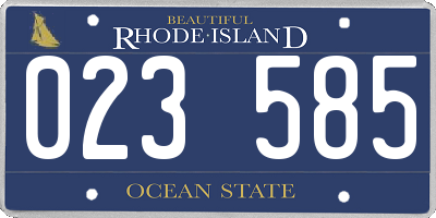 RI license plate 023585