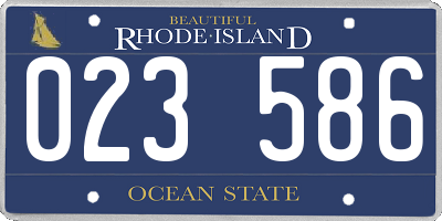 RI license plate 023586