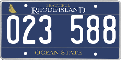 RI license plate 023588
