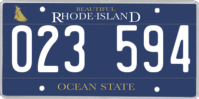 RI license plate 023594