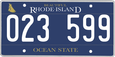 RI license plate 023599