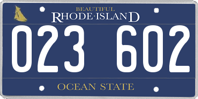 RI license plate 023602
