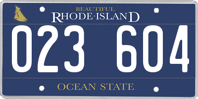 RI license plate 023604