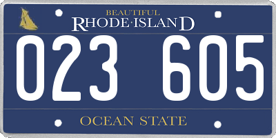 RI license plate 023605