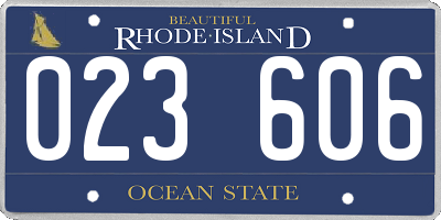 RI license plate 023606