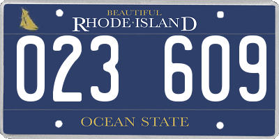 RI license plate 023609