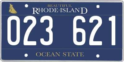RI license plate 023621