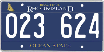 RI license plate 023624