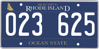 RI license plate 023625