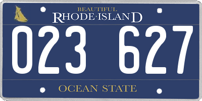 RI license plate 023627