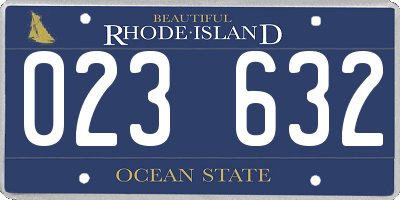 RI license plate 023632