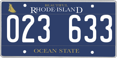 RI license plate 023633