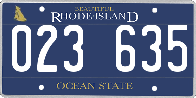 RI license plate 023635