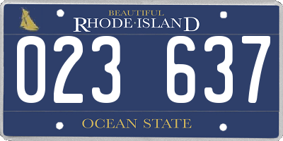 RI license plate 023637