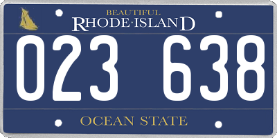 RI license plate 023638