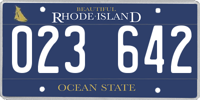 RI license plate 023642