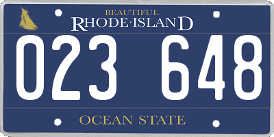 RI license plate 023648