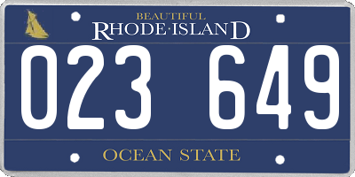 RI license plate 023649