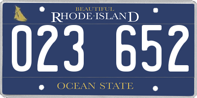 RI license plate 023652