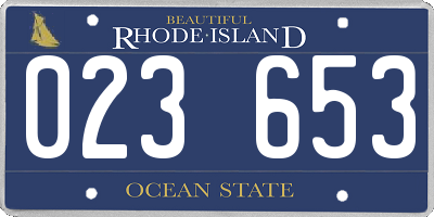 RI license plate 023653