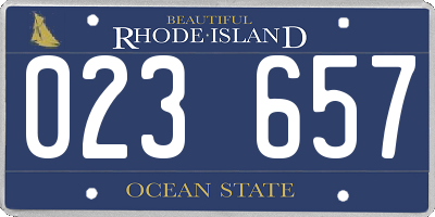 RI license plate 023657