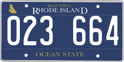 RI license plate 023664