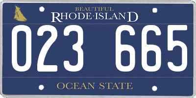 RI license plate 023665