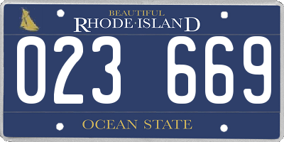 RI license plate 023669