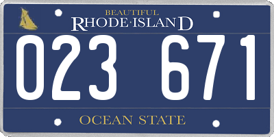 RI license plate 023671