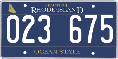 RI license plate 023675