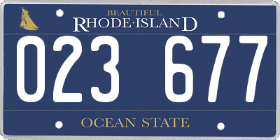 RI license plate 023677