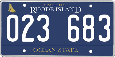 RI license plate 023683