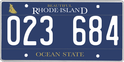 RI license plate 023684