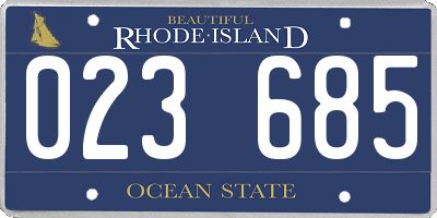 RI license plate 023685
