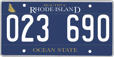 RI license plate 023690
