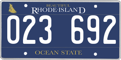 RI license plate 023692