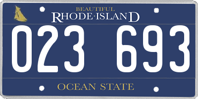 RI license plate 023693