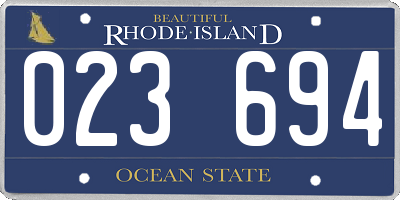 RI license plate 023694