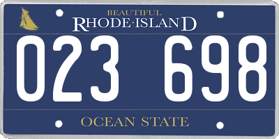 RI license plate 023698