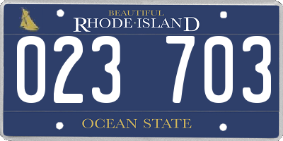 RI license plate 023703